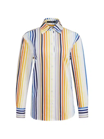Toccin Brennan Striped Boyfriend Cotton Shirt In Multi