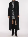 Toccin Bria Strong Shoulder Double Breasted Tailored Coat In Black