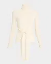 Toccin Brielle Tie-front Turtleneck Top In Ivory