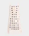 Toccin Brinkley Mirror Lace-up Fringe Dress In Ivory
