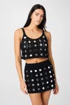 Toccin Bristol Crochet Mirror Tank In Black