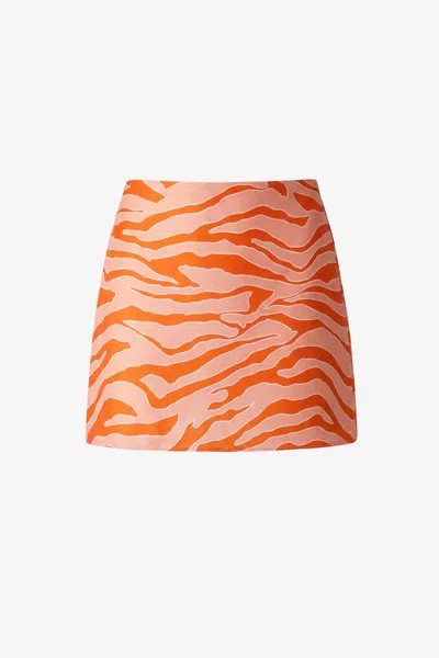 Toccin Brynny Zebra-print Skirt In Orange