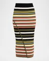 Toccin Cadence Faux Wrap Striped Knit Skirt In Multi