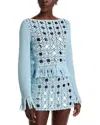 Toccin Camilla Mirror Fringe Top In Blue
