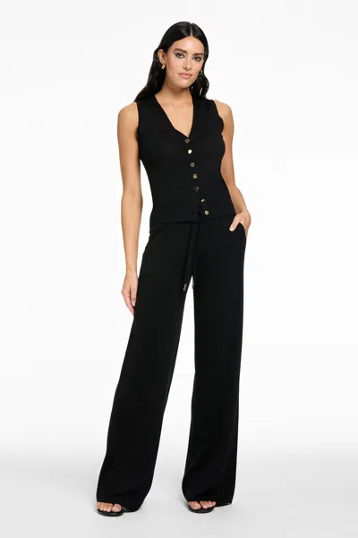 Toccin Carly Ribbed Drawstring Pant In Black