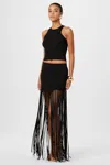 Toccin Carlyle Fringe Mini Skirt In Black