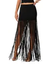 Toccin Carlyle Fringe Mini Skirt In Black