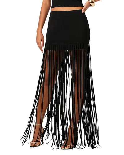 Toccin Carlyle Fringe Skirt In Black