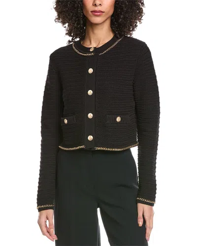 Toccin Cecilia Textured Cotton Knit Jacket In Black