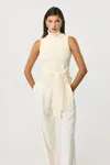 Toccin Celeste Sleeveless Turtle Neck Top In Neutral
