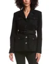 Toccin Charlie Safari Wool Belted Jacket In Black