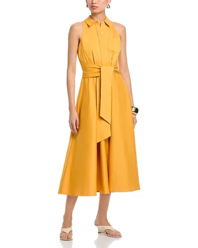 Toccin Chelsea Sleeveless Tie-front Midi Shirtdress In Yellow