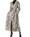 Toccin Chloe Vegan Leather Trench Coat In Python In Gray