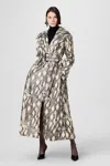 Toccin Chloe Vegan Leather Trench Coat In Neutral