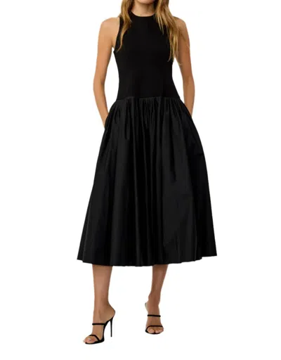 Toccin Clara Combo Racer Midi Dress In Jet In Black