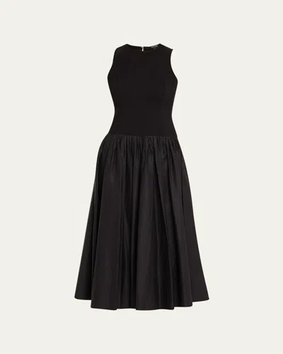 Toccin Clara Combo Racer Midi Dress In Black