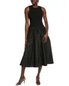 Toccin Clara Combo Racer Midi Dress In Black