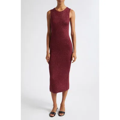 Toccin Cleo Sequin Midi Dress In Burgundy