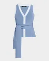 Toccin Collins Sleeveless Button-front Top In Stice