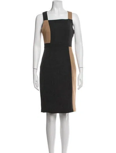 Pre-owned Toccin Colorblock Pattern Knee-length Dress W/ Tags In Grey