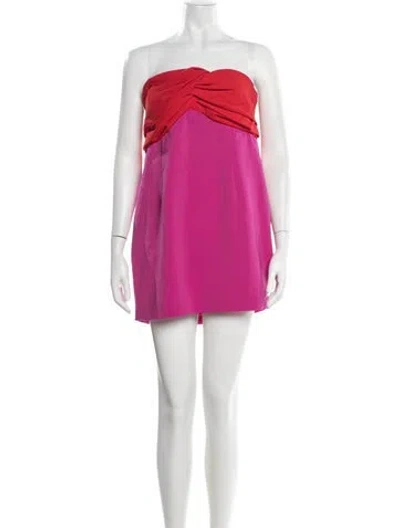 Pre-owned Toccin Colorblock Pattern Mini Dress In Pink
