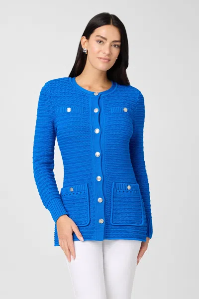 Toccin Constance Compact Knit  Jacket In Blue