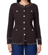 Toccin Constance Crew Neck Jacket In Espresso In Brown