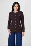 Toccin Constance Crew Neck Jacket In Espresso In Brown