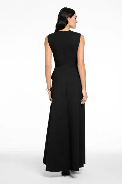 Toccin Corinne Sleeveless Cascade Midi Dress In Black