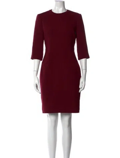 Pre-owned Toccin Crew Neck Knee-length Dress In Burgundy