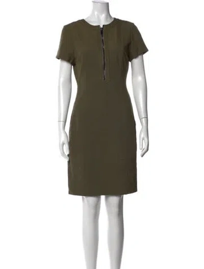 Pre-owned Toccin Crew Neck Knee-length Dress In Green