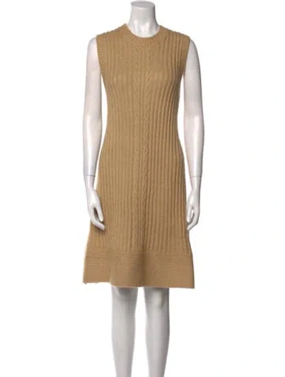 Pre-owned Toccin Crew Neck Knee-length Dress W/ Tags In Brown