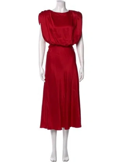 Pre-owned Toccin Crew Neck Long Dress In Pink