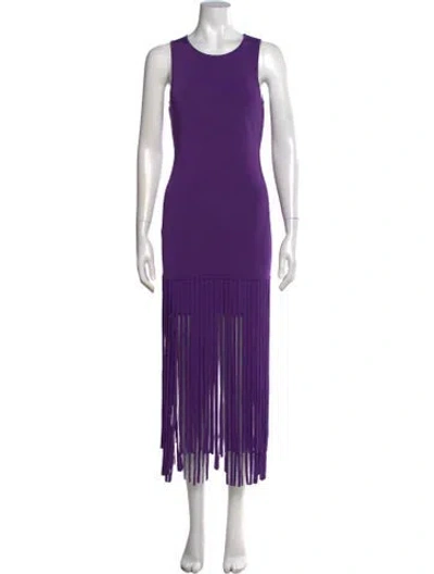 Pre-owned Toccin Crew Neck Long Dress In Purple