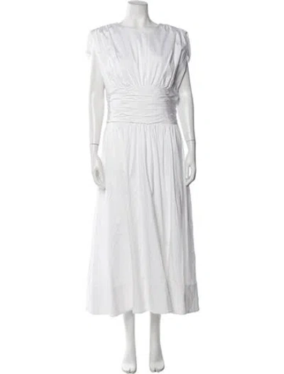 Pre-owned Toccin Crew Neck Long Dress In White