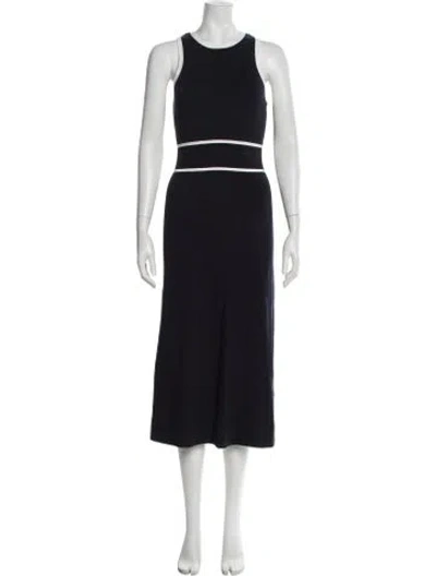 Pre-owned Toccin Crew Neck Midi Length Dress In Blue