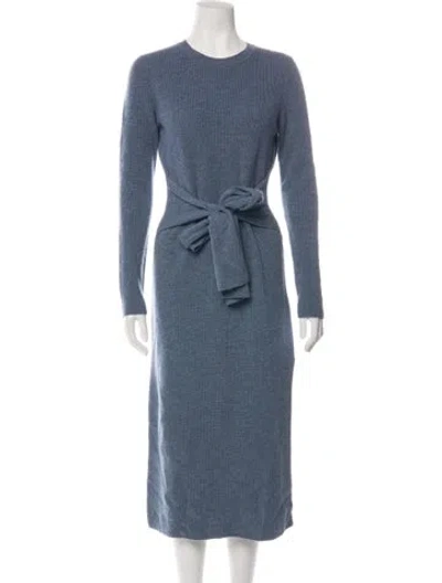 Pre-owned Toccin Crew Neck Midi Length Dress In Blue