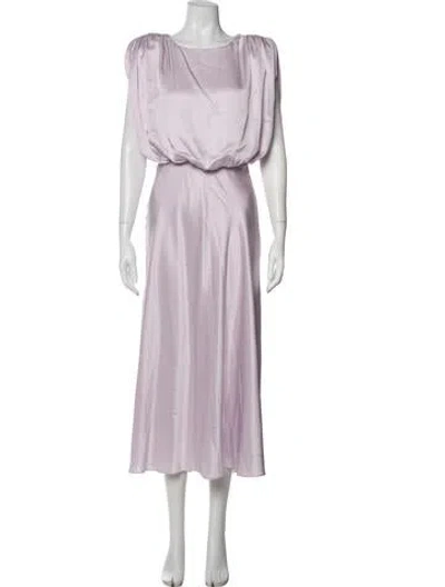 Pre-owned Toccin Crew Neck Midi Length Dress In Purple