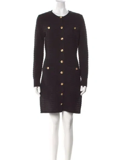 Pre-owned Toccin Crew Neck Mini Dress In Black