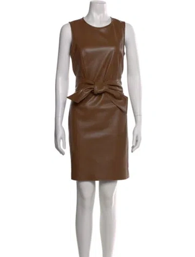 Pre-owned Toccin Crew Neck Mini Dress In Brown