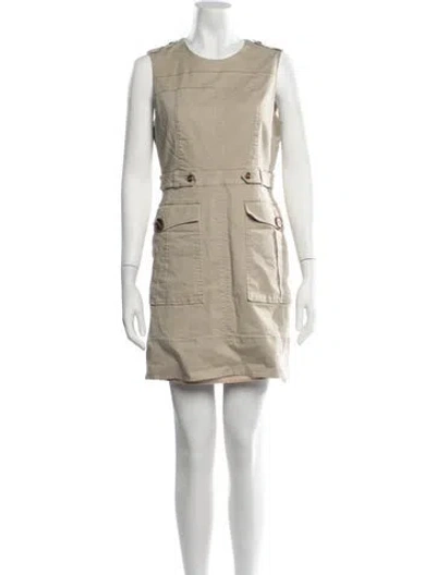 Pre-owned Toccin Crew Neck Mini Dress In Neutrals