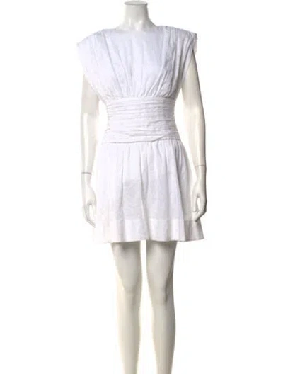Pre-owned Toccin Crew Neck Mini Dress In White