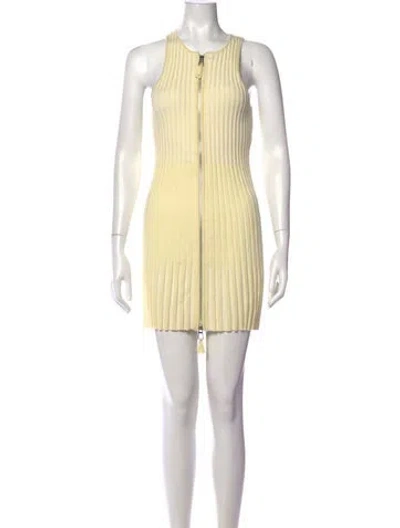 Pre-owned Toccin Crew Neck Mini Dress In Yellow