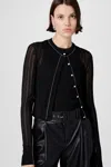 Toccin Crosby Contrast Tipping Cardigan In Black