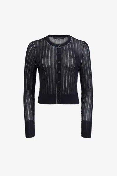 Toccin Crosby Cropped Cardigan In Black