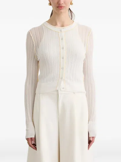 Toccin Crosby Cropped Cardigan In Neutral