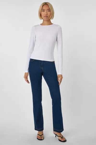 Toccin Cynthia High Rise Cigarette Jeans In Mid Wash In Blue