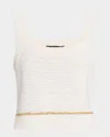 Toccin Daisy Cropped Knit Tank Top In Neutral