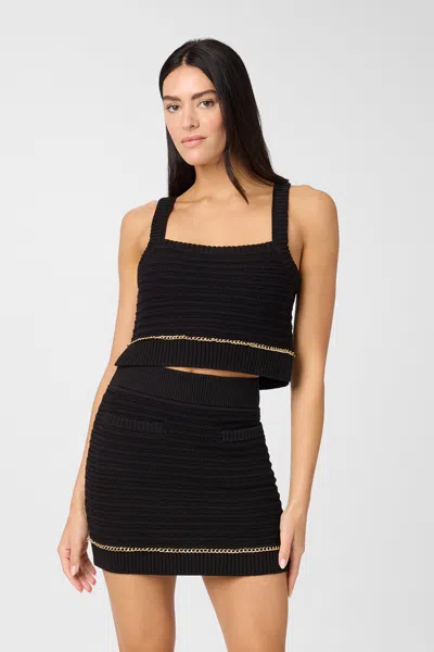 Toccin Daisy Cropped Tank In Black