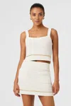 Toccin Daisy Cropped Knit Tank Top In White